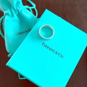 Authentic Tiffany Co. concave sterling silver ring